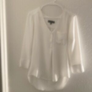White rayon shirt.